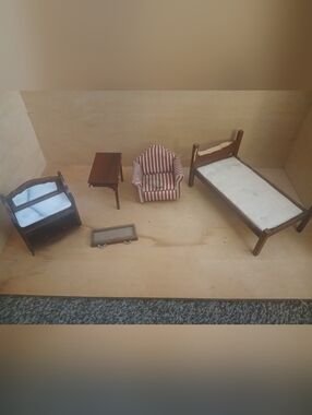 Vintage Miniature Dollhouse Furniture Needing REPAIRS AS-IS
